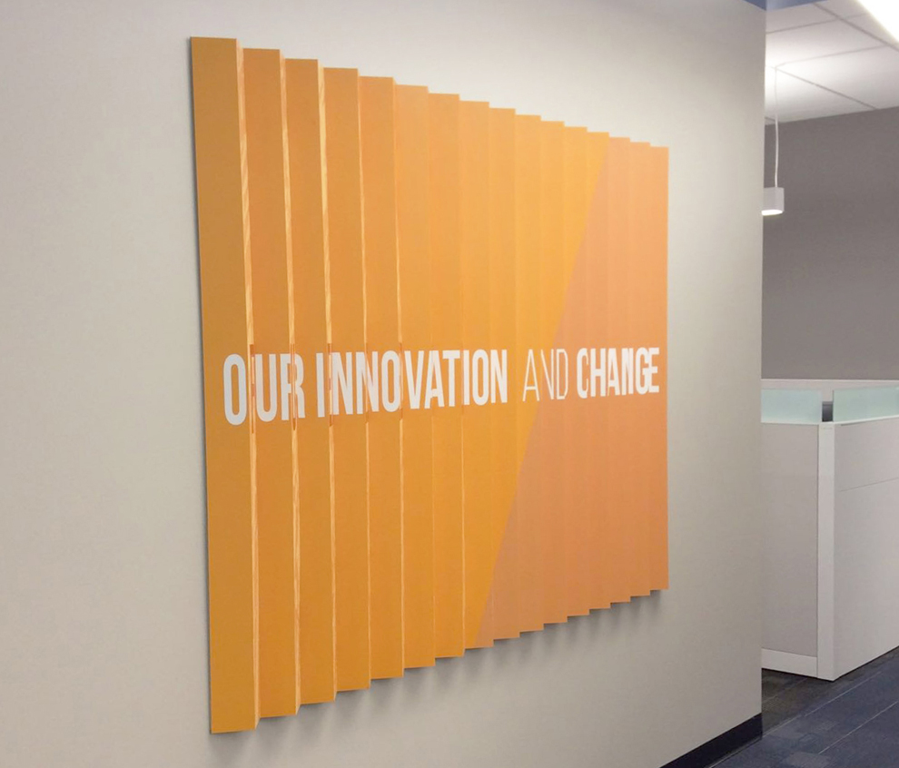 Lenticular wall displays highlighting company culture in Washington DC