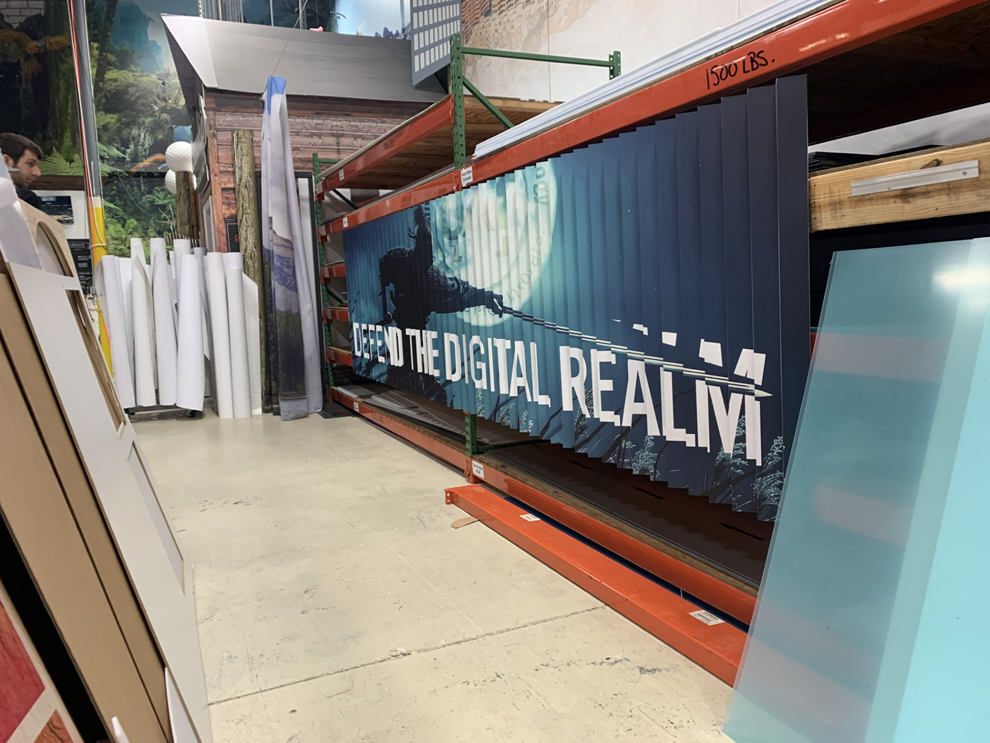 Free-standing lenticular event displays with branded signage in Washington DC