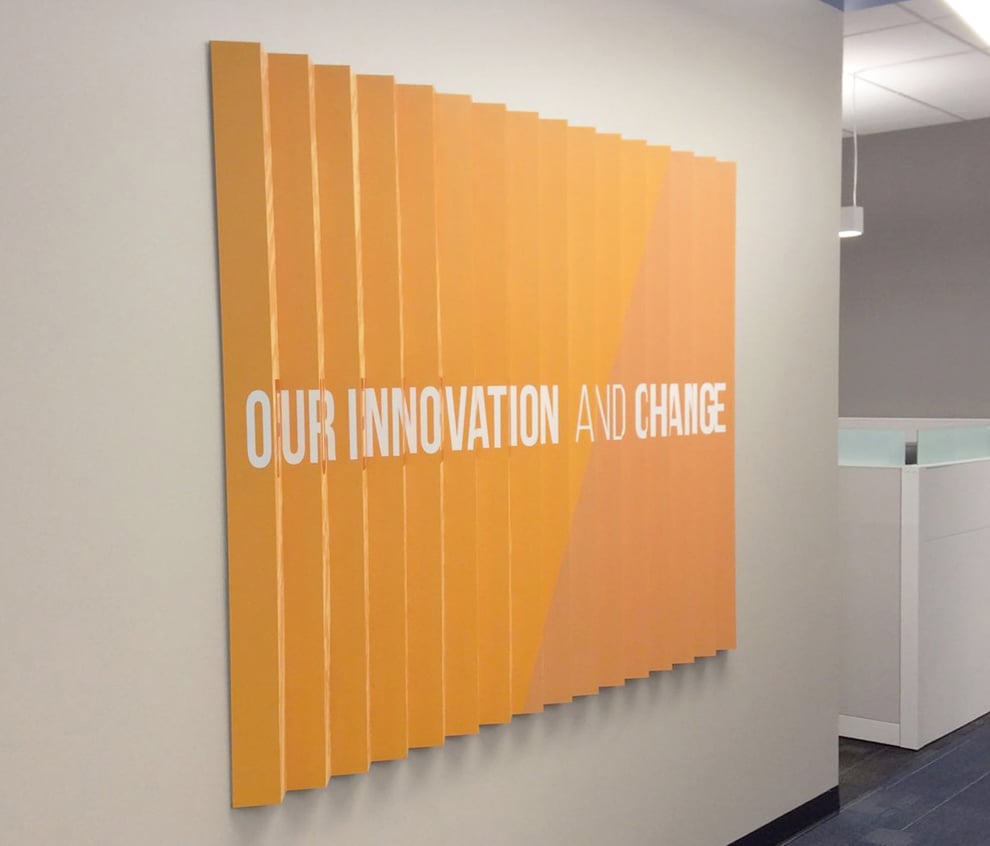 Lenticular wall displays highlighting company culture in Arlington, VA