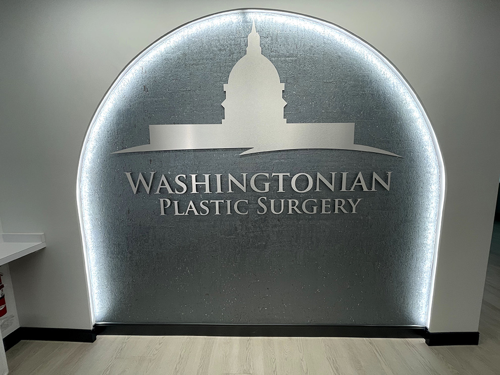 Lobby Signs Newport News VA designed and installed to enhance branded office walls and corporate lobbies