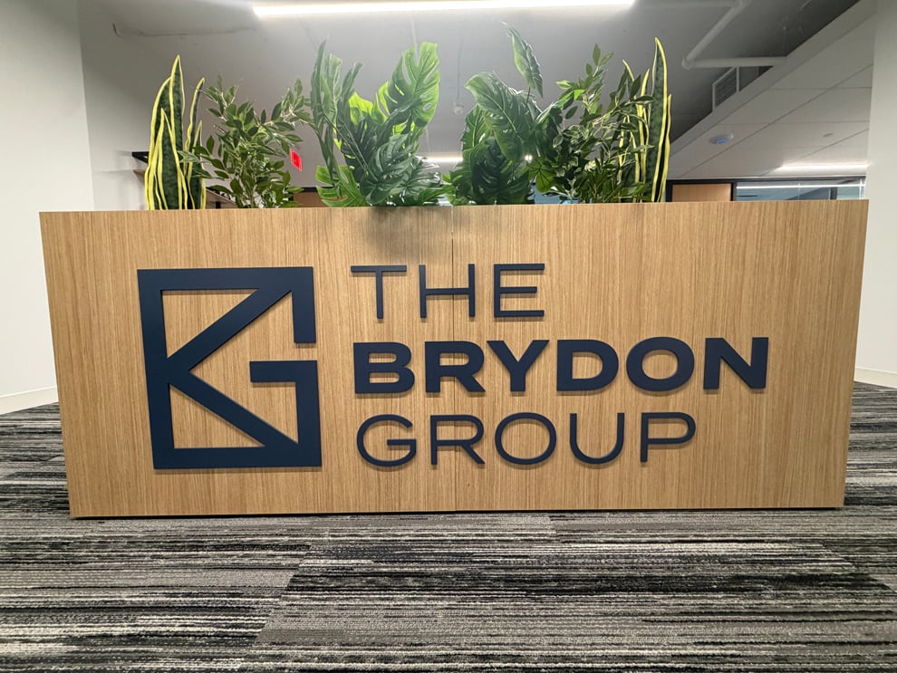 Lobby Signs Cary NC designed and installed with LED backlit signage for modern workplace branding