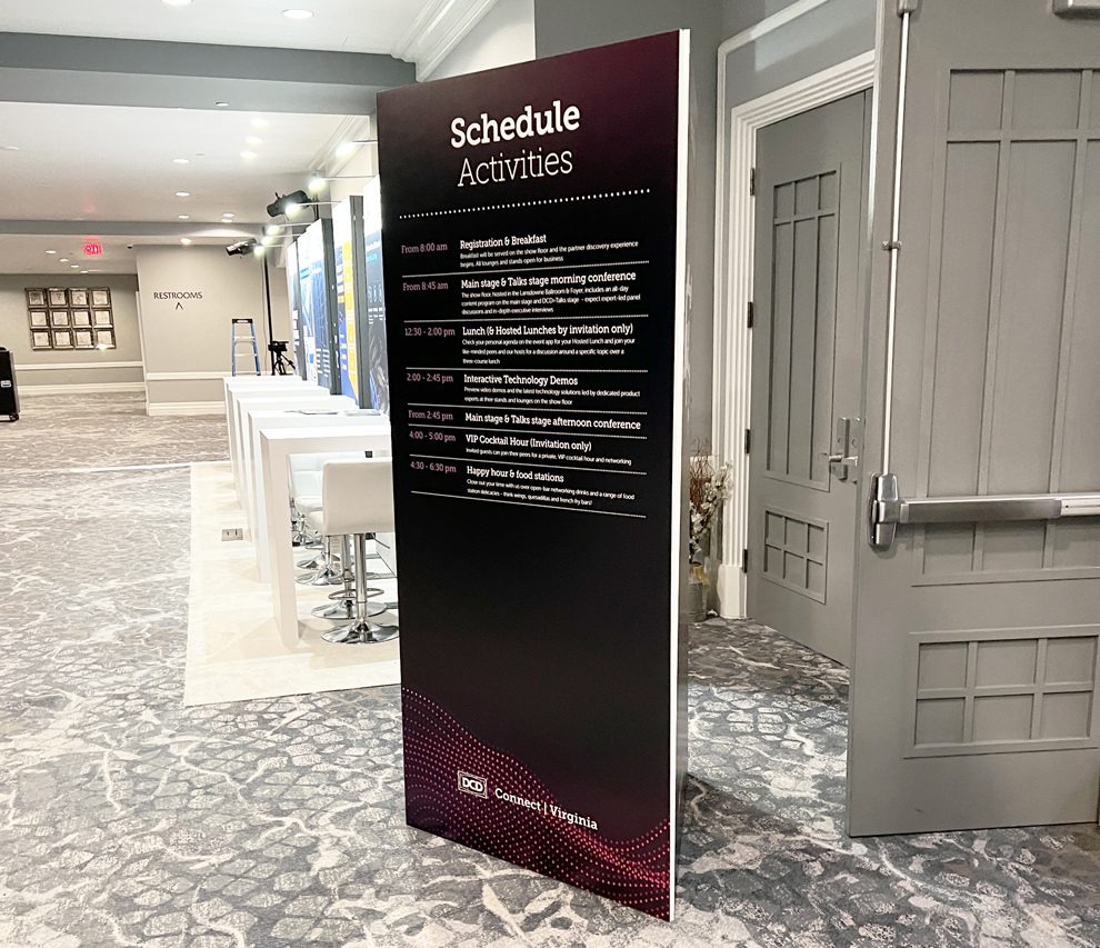Branded meter boards installed for business conferences Norfolk, VA