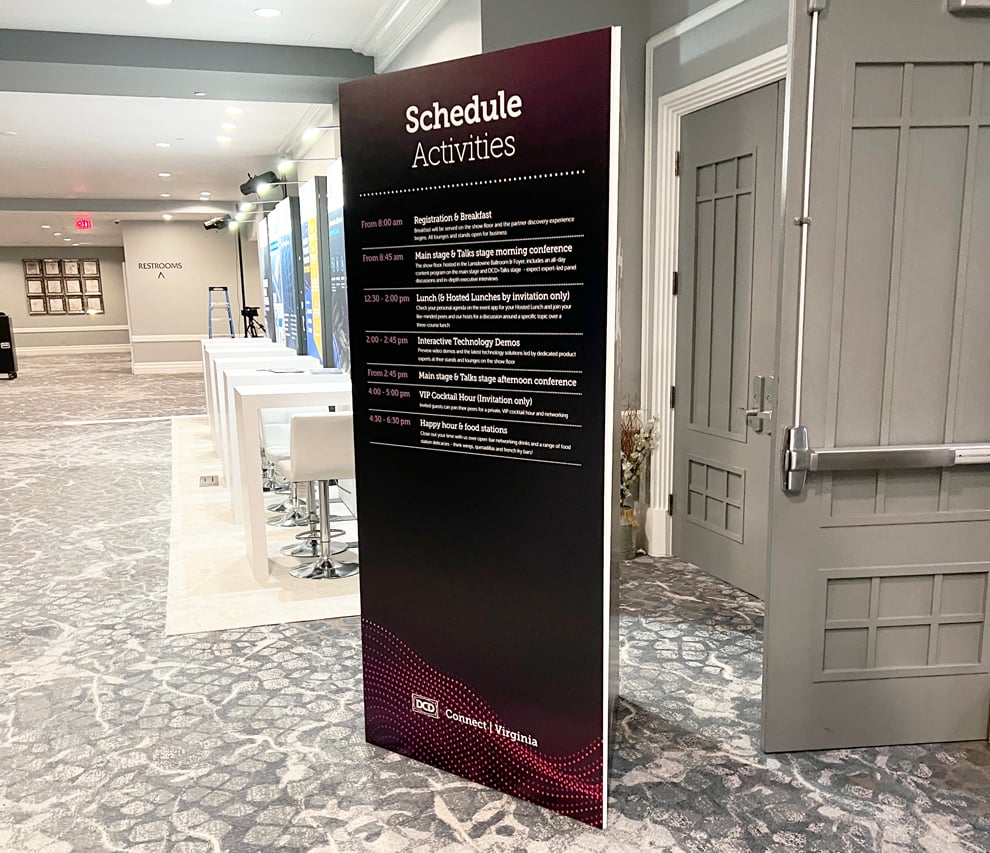 Branded meter boards installed for business conferences Richmond, VA