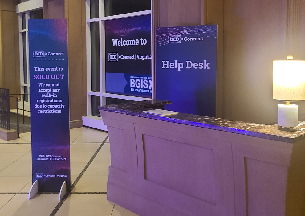 Branded meter boards installed for trade show signage Sterling, VA