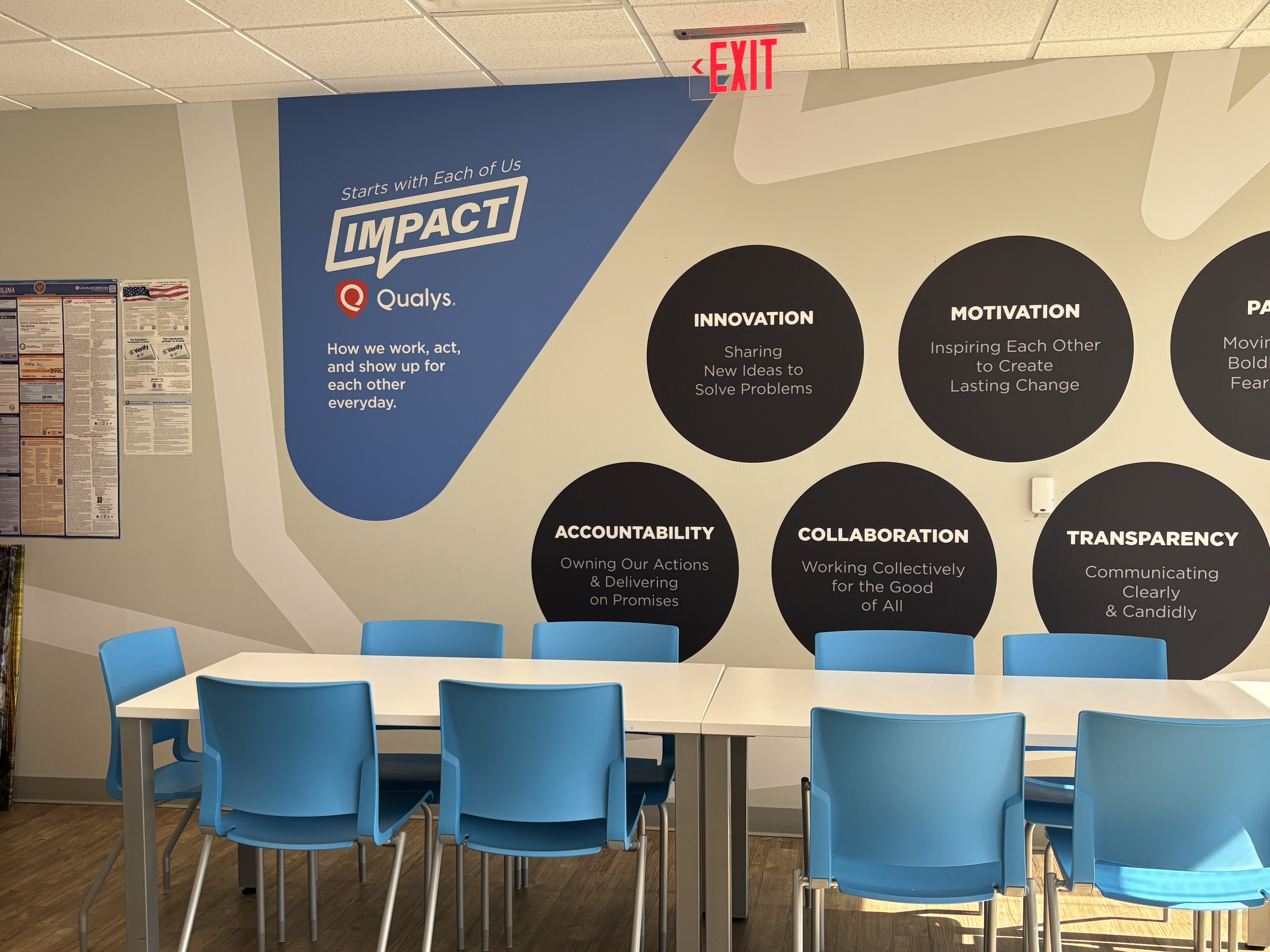 Mission statement wall display reinforcing purpose and values Arlington, VA