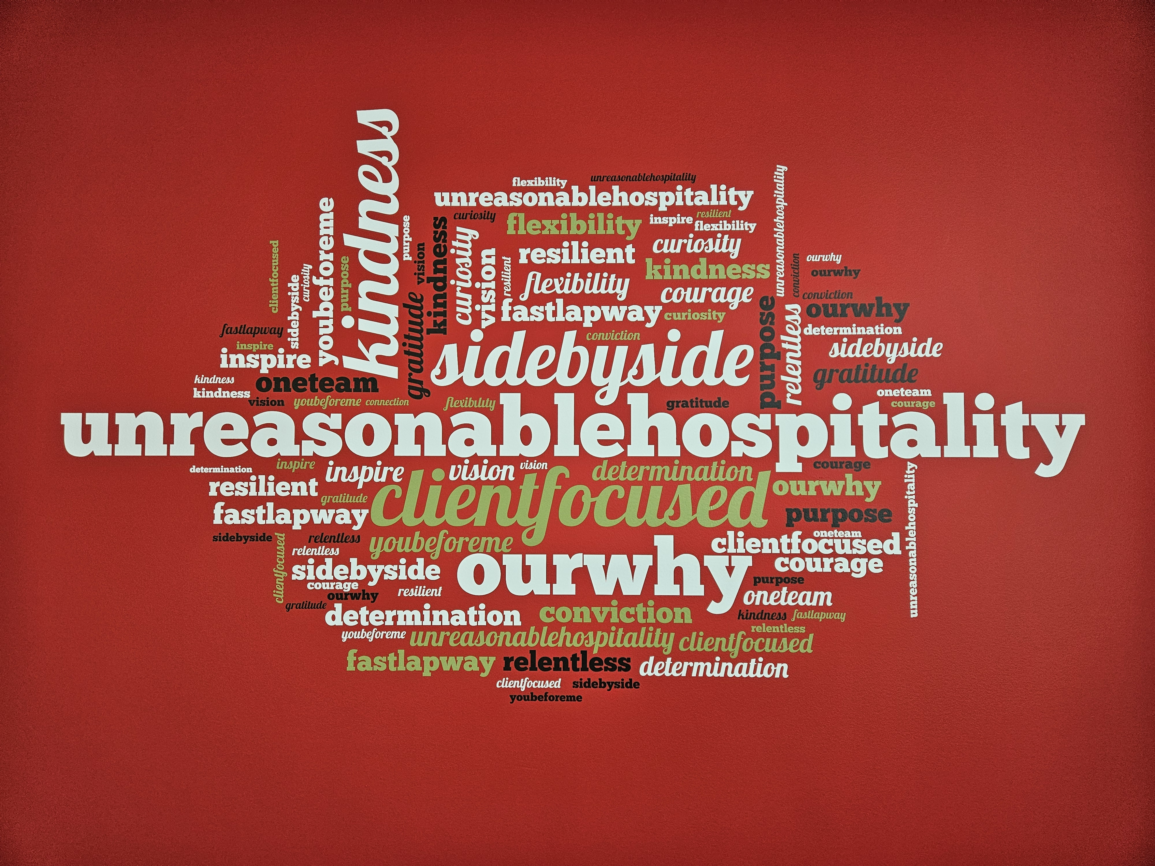 Custom workplace mission statement wall display for office Arlington, VA