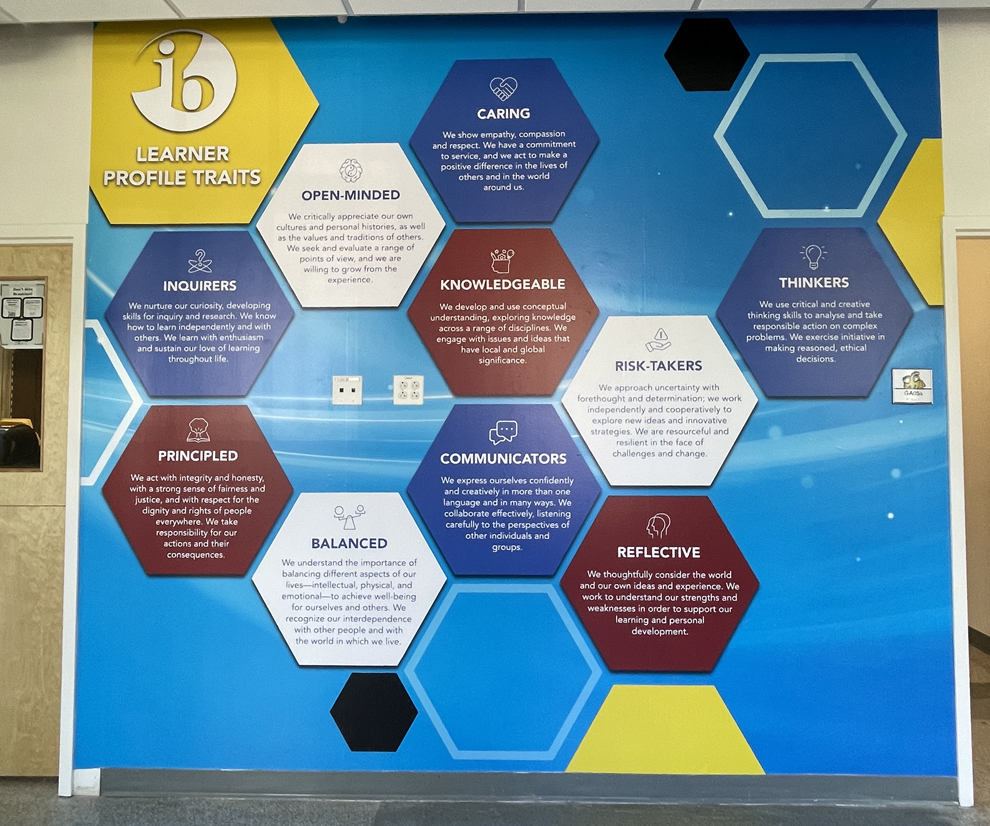 Workplace mission statement wall display featuring company vision Norfolk, VA