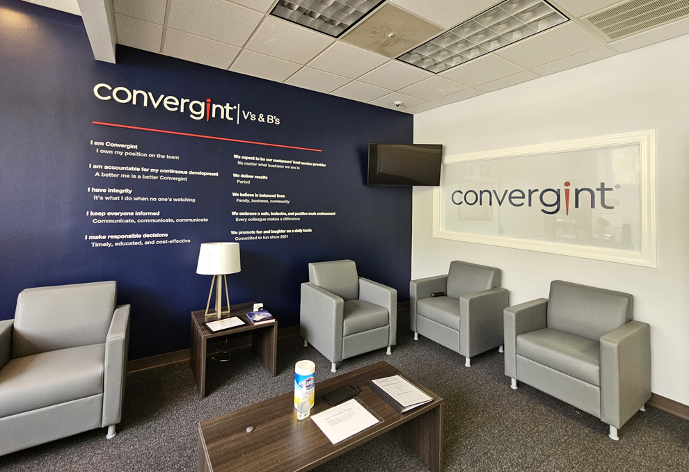 Corporate mission statement wall display with branded design Norfolk, VA