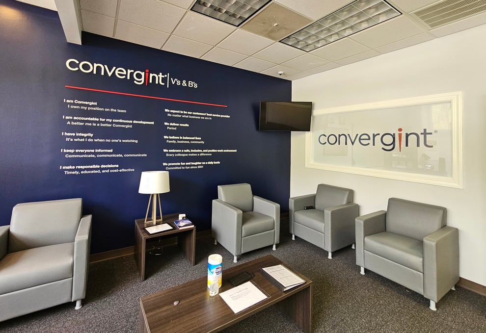 Corporate mission statement wall display with branded design Richmond, VA