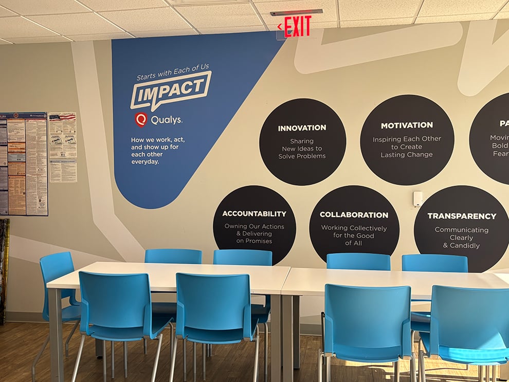 Mission statement wall display reinforcing purpose and values Richmond, VA