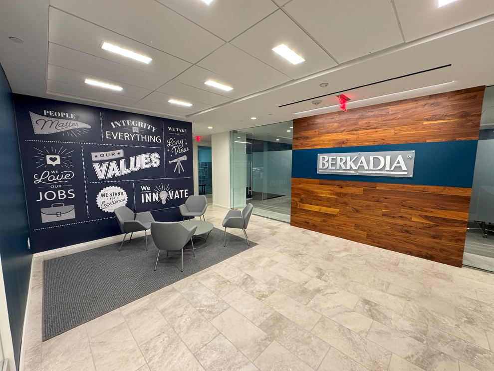 Corporate office signs with custom branding installed in Arlington, VA