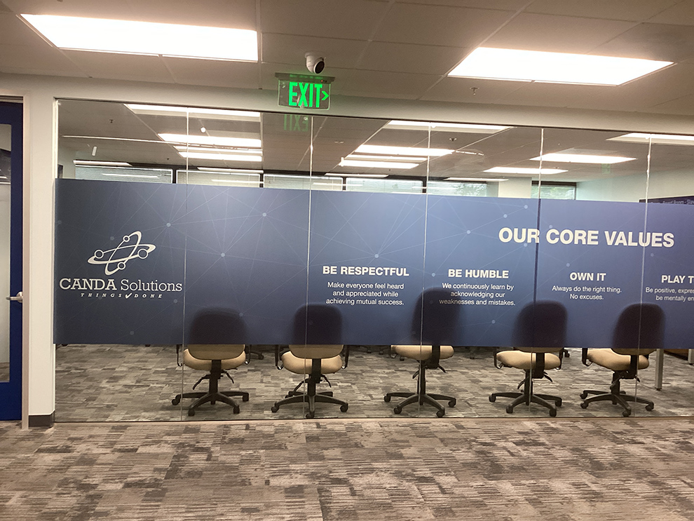 Branded office signs and wall graphics enhancing company culture Norfolk, VA