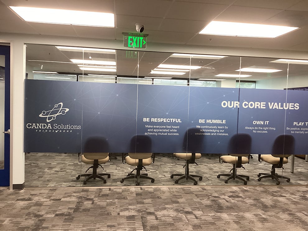 Branded office signs and wall graphics enhancing company culture Richmond, VA