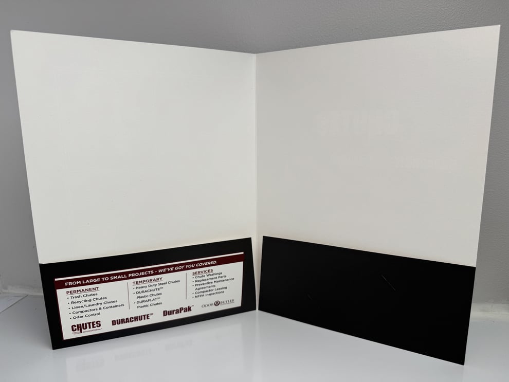 Presentation Folders in Baltimore, MD designed and printed with company logos and vibrant finishes