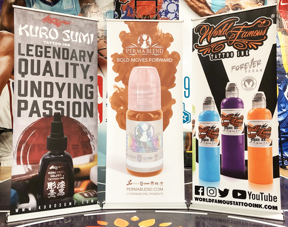 Branded retractable banner stand for trade show near Arlington, VA