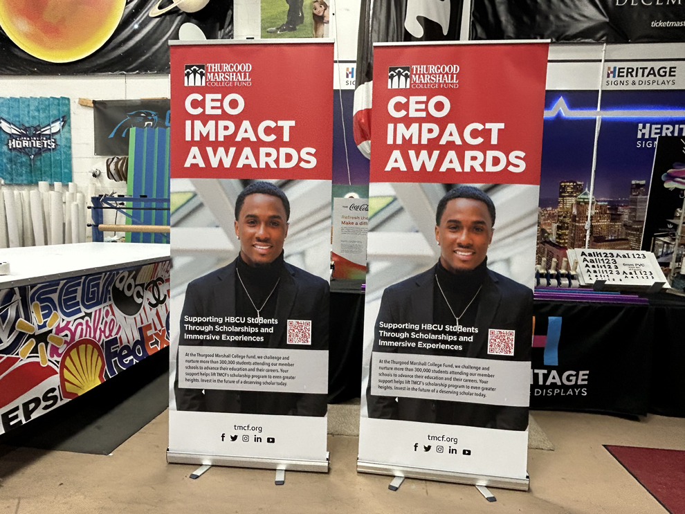 Portable retractable banner for office branding in Norfolk, VA