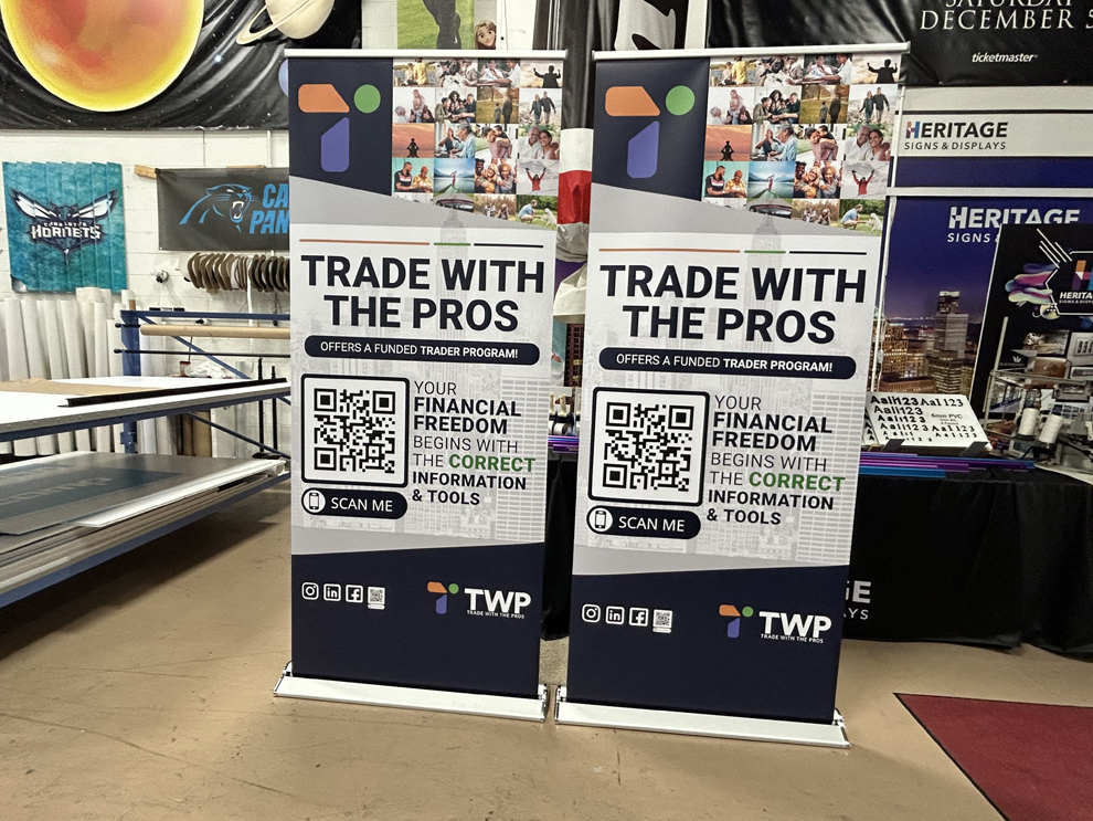 Event retractable banner display installed near Norfolk, VA