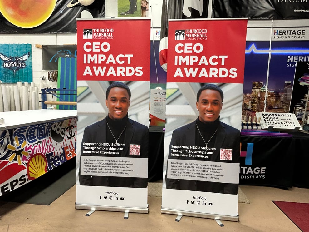 Portable retractable banner for office branding in Richmond, VA