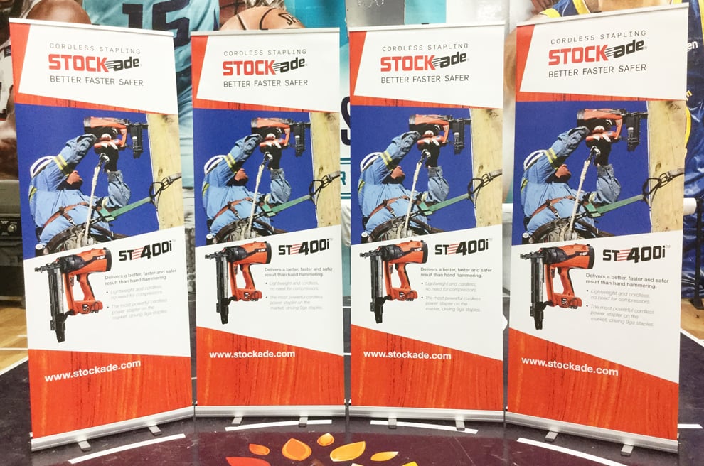 Retail retractable banner display with custom graphics Richmond, VA