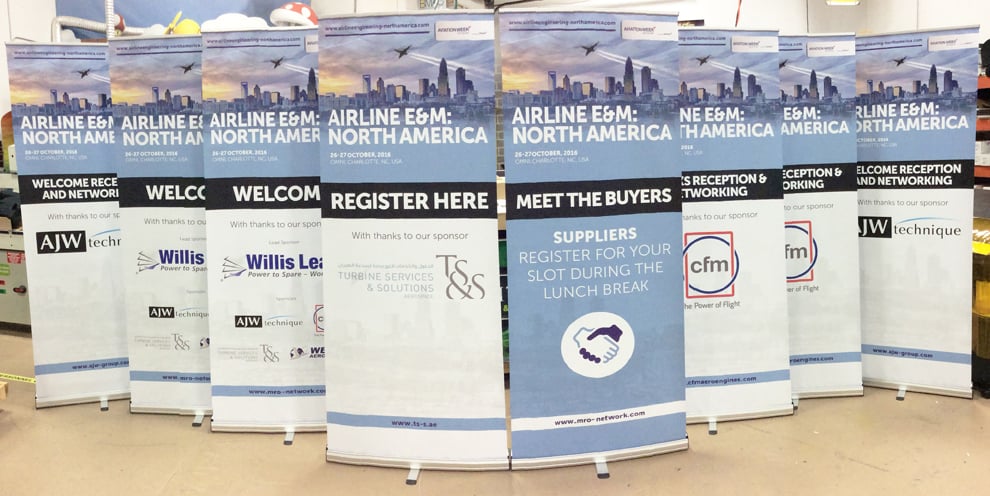 Roll up retractable banner display for event venue Richmond, VA