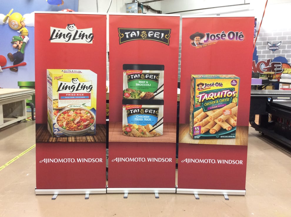 Pull up retractable banner stand with branded graphics Richmond, VA