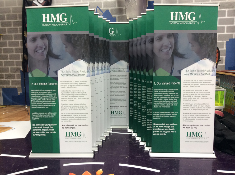 Medical office retractable banner stand in Sterling, VA