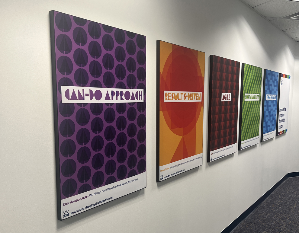 SEG fabric graphics and backlit frames for office branding in Alexandria, VA