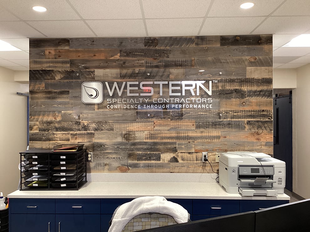 Standoff Mounted Signs in Bethesda, MD designed and installed for business offices and workplace branding