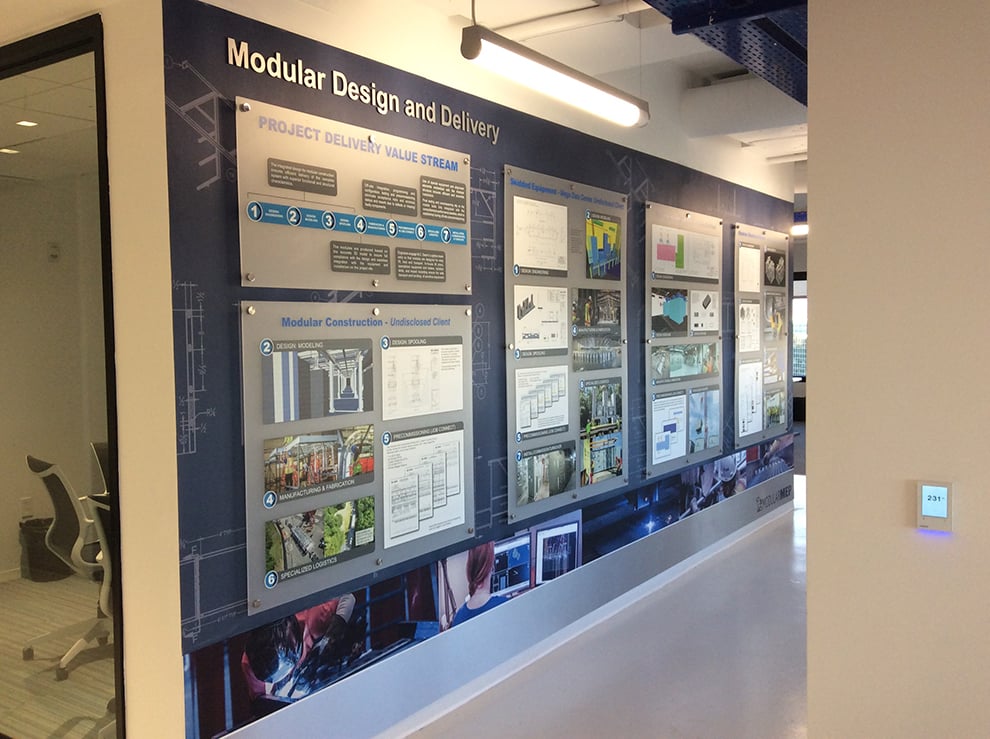 Standoff Mounted Signs in Richmond, VA designed and installed for company culture and visual identity displays