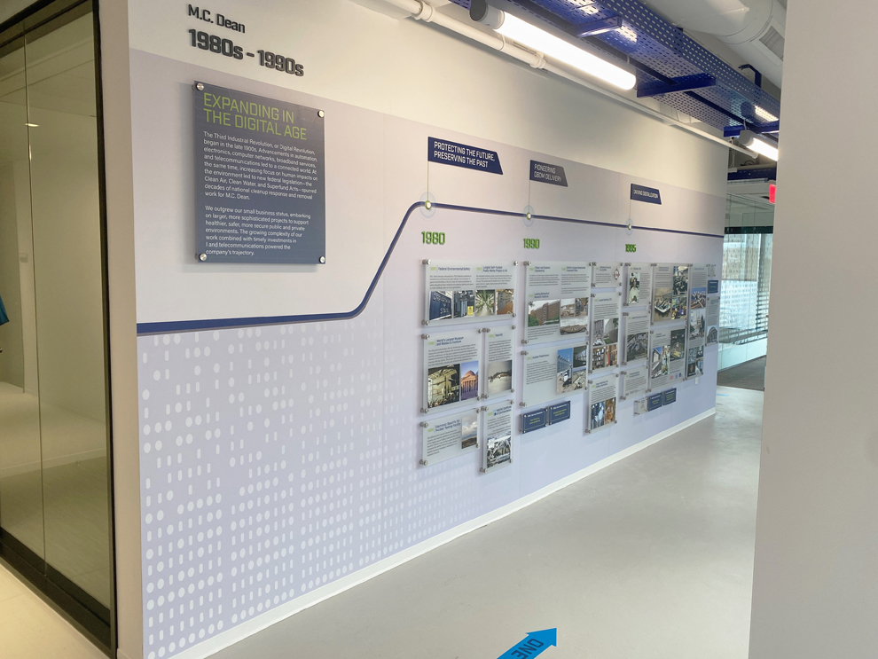 Standoff Mounted Signs in Rockville, MD designed and installed for corporate reception areas and hallways