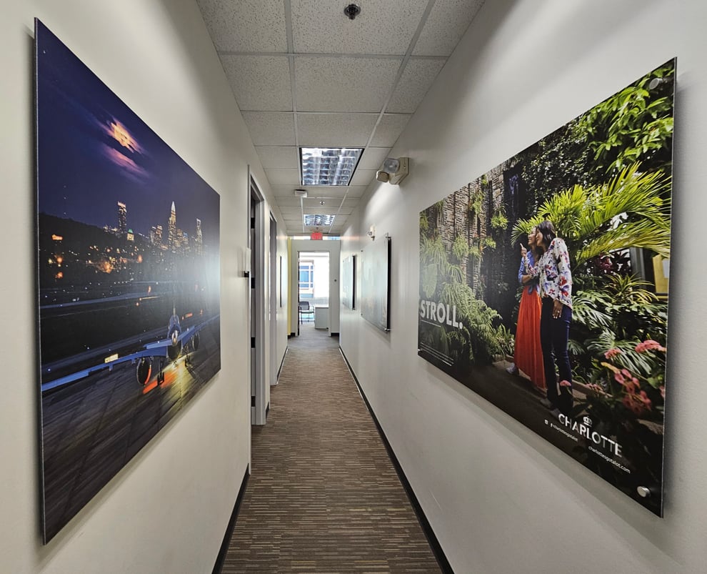 Standoff Mounted Signs in Washington, DC designed and installed for corporate interior walls and branding displays