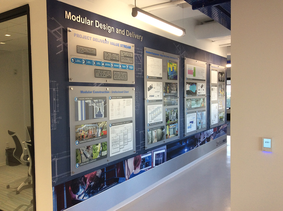 Standoff Mounted Signs in Washington, DC designed and installed for business offices and workplace branding