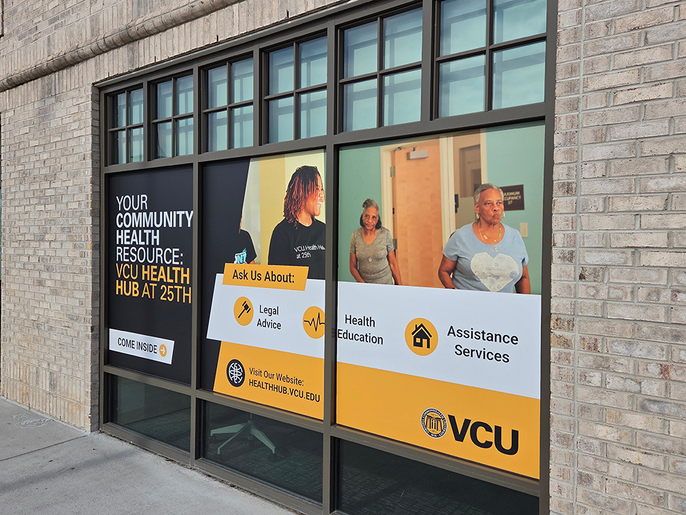 Retail storefront graphics and vinyl signage installation Annapolis, MD