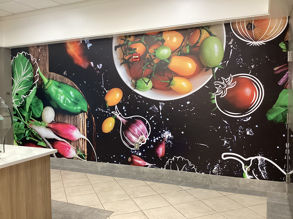 Storefront graphics and interior wall display branding Annapolis, MD