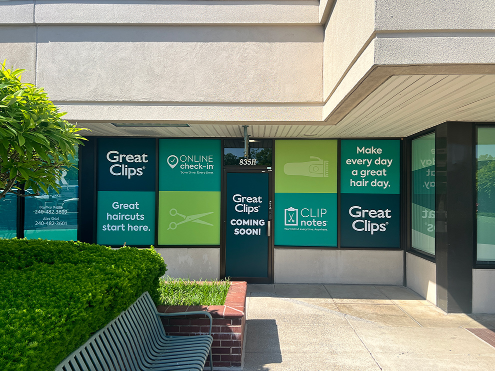 Branded storefront graphics and wall wrap signage National Harbor, MD