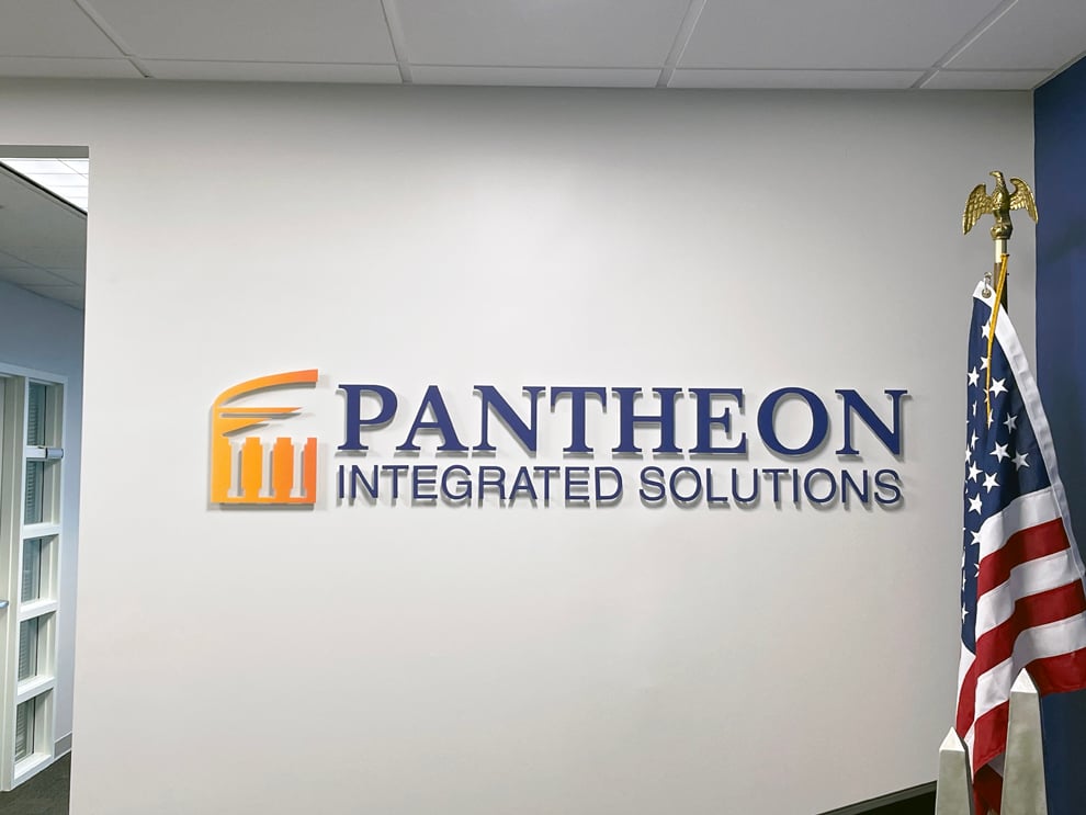 Branded glass storefront graphics installed in Reston, VA