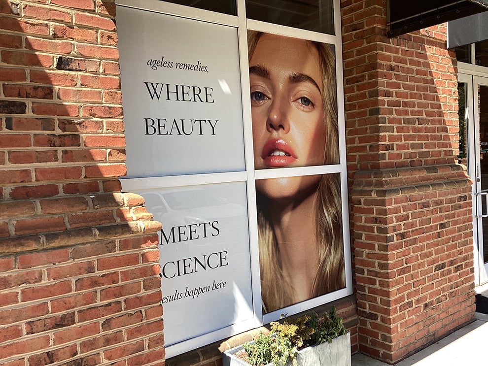 Business storefront graphics and window decals installed Rockville, MD