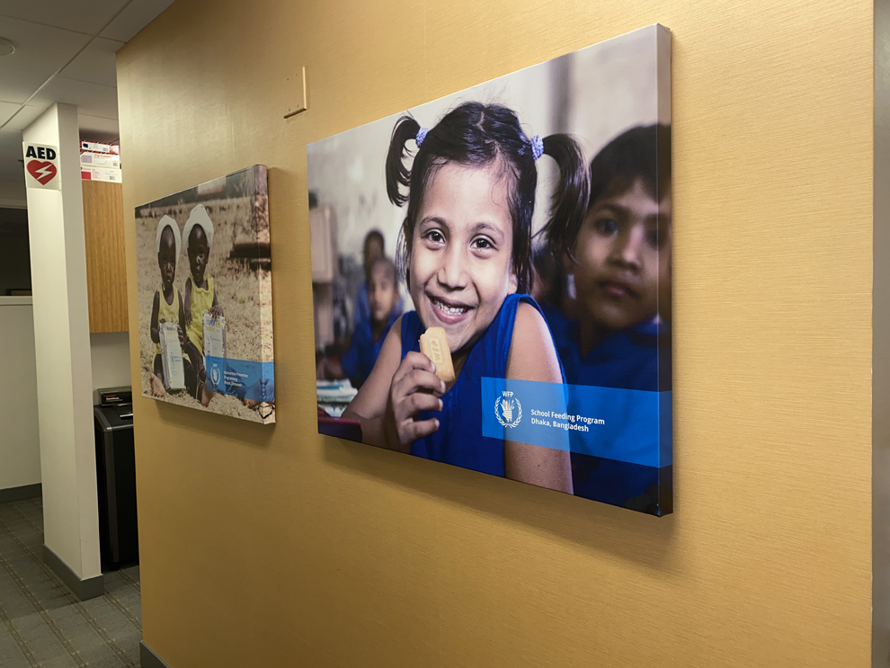 Branded workplace stretch canvas prints installed in Arlington, VA