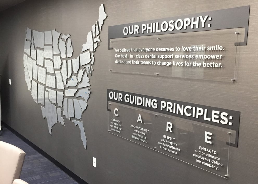 Creative wall displays for offices in Richmond, VA