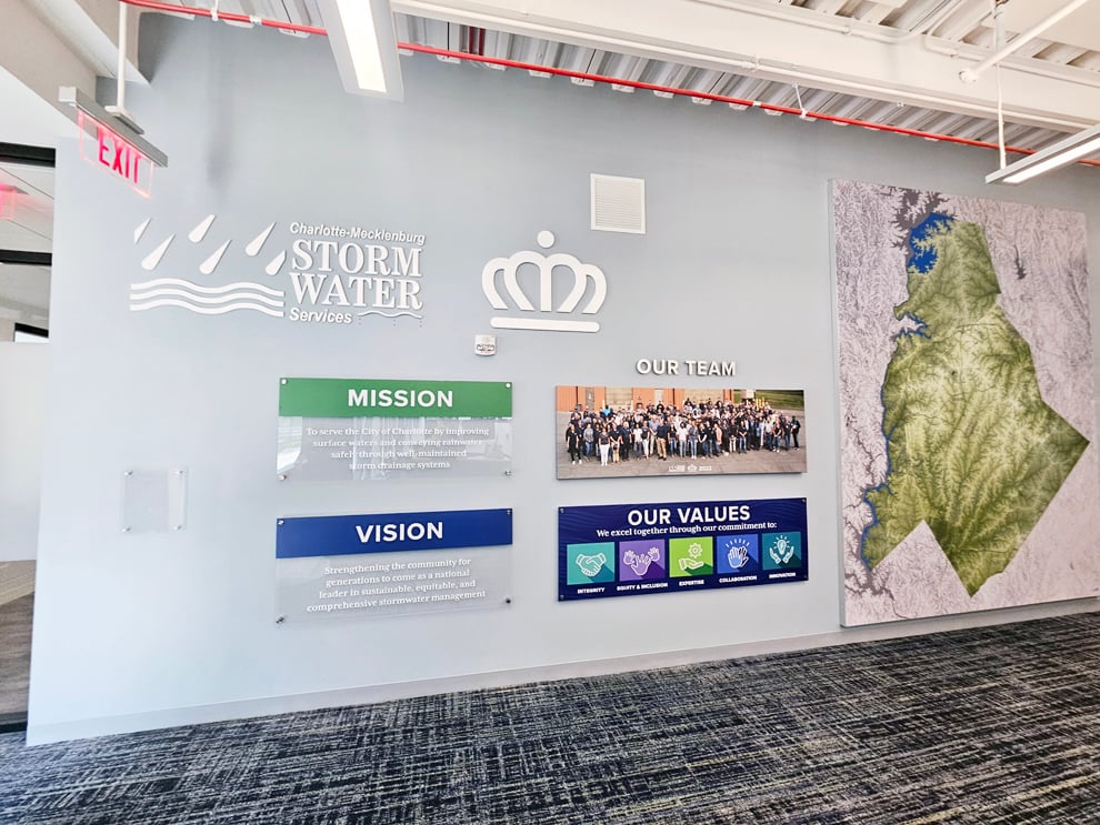 Wall displays designed for modern office interiors in Silver Spring, MD