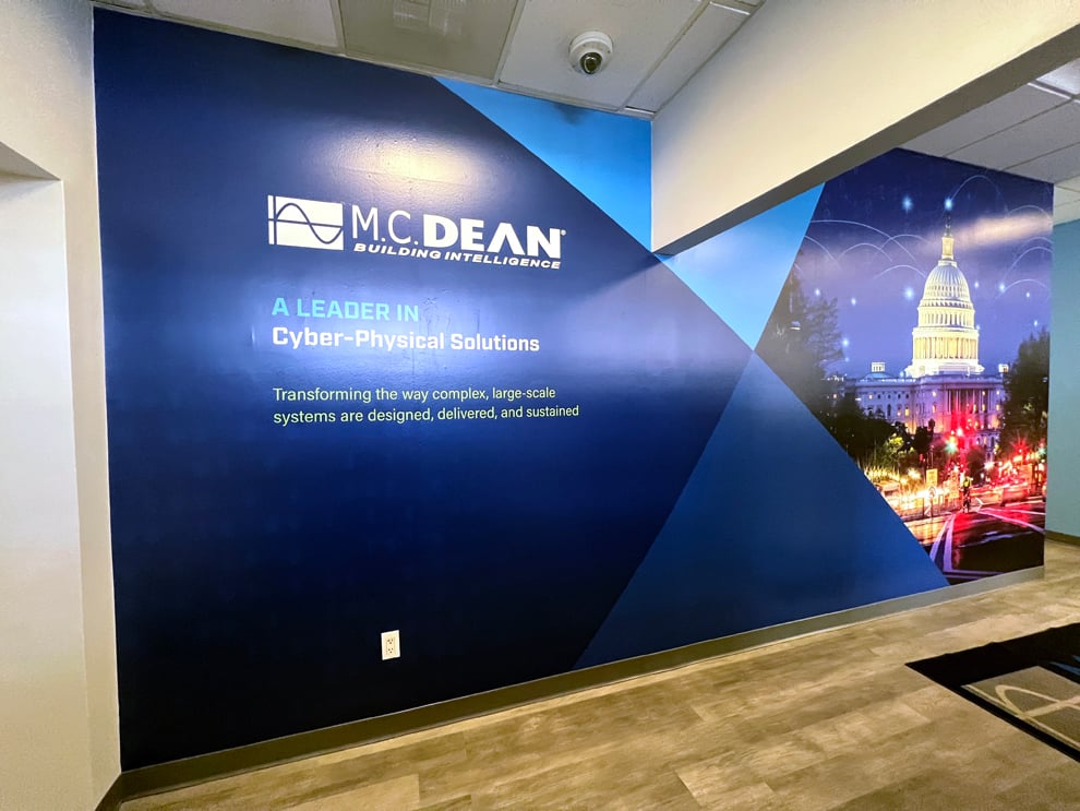 Branded wall graphics installed for workplace interiors Washington, DC