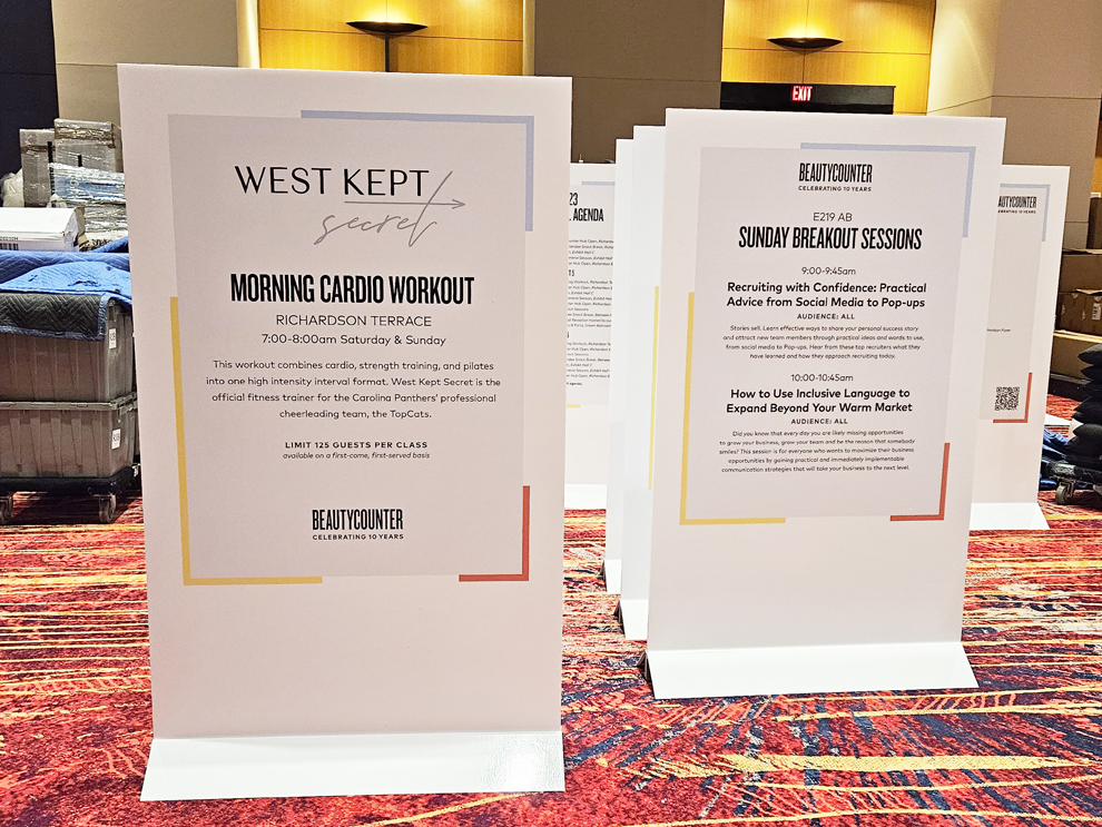 Custom wayfinding signs installed for corporate interiors in Sterling, VA