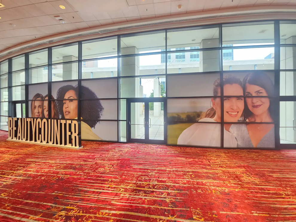 Custom vinyl window decals for corporate branding in Arlington, VA