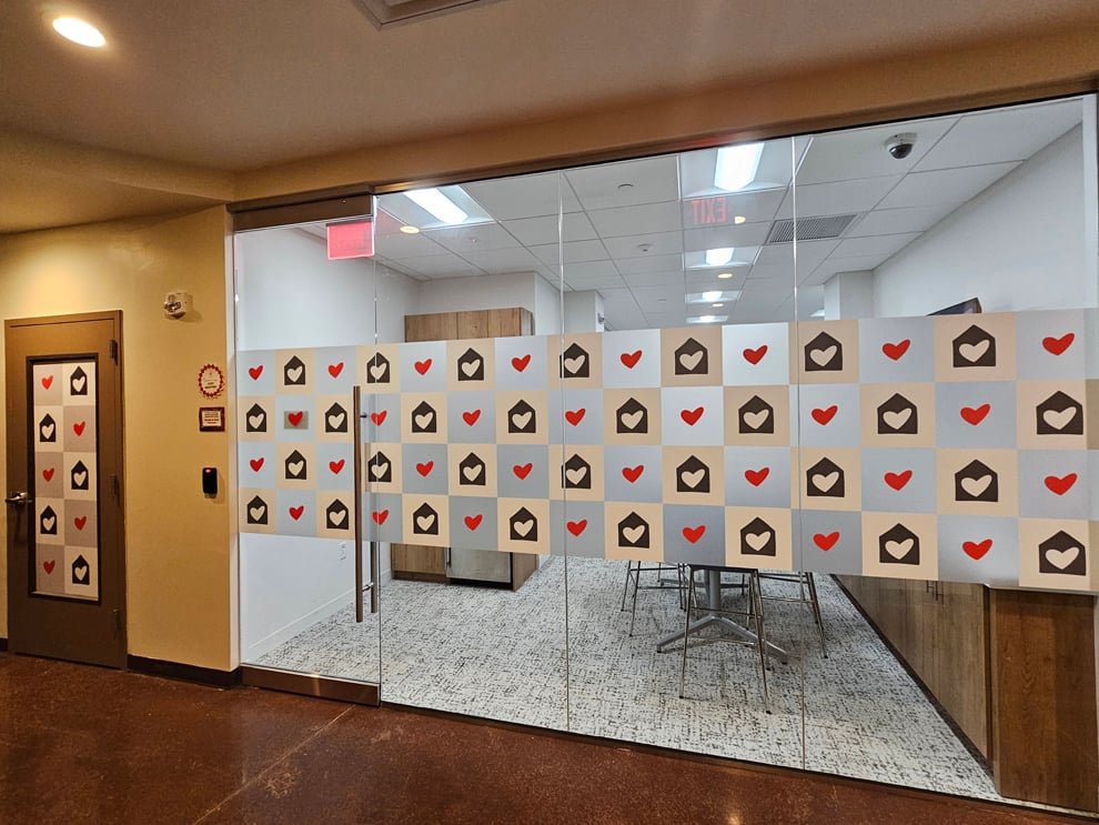 Window Graphics in norfolk-va designed and installed for business storefront and office glass