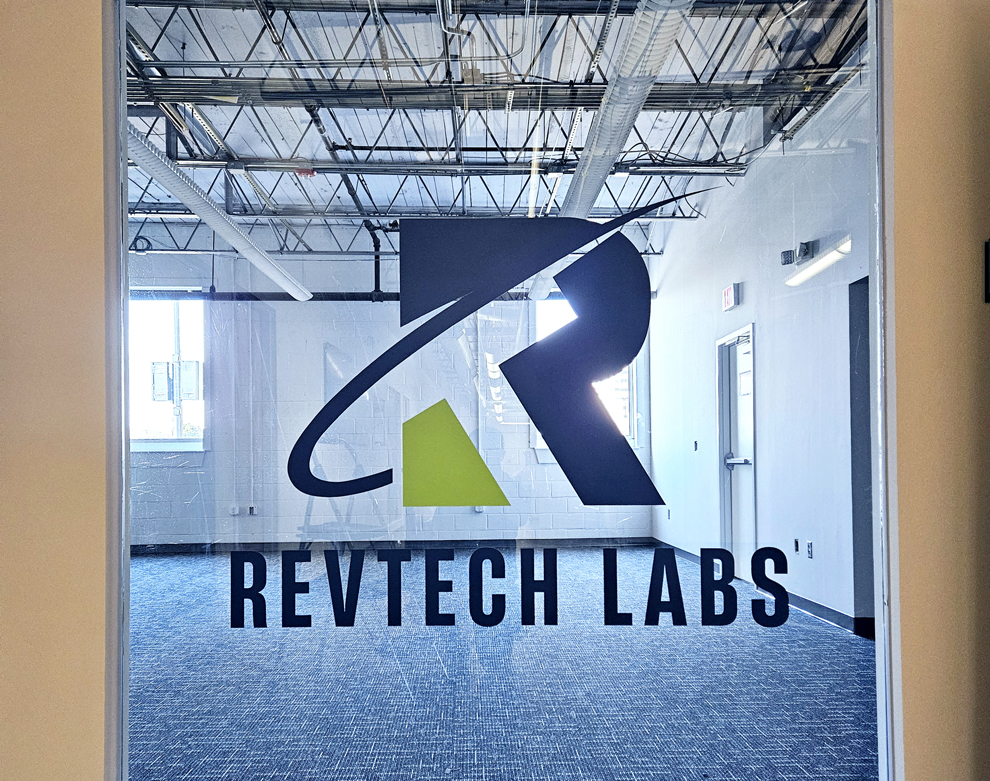 Window Graphics in Virginia Beach, VA designed and installed for office branding and privacy