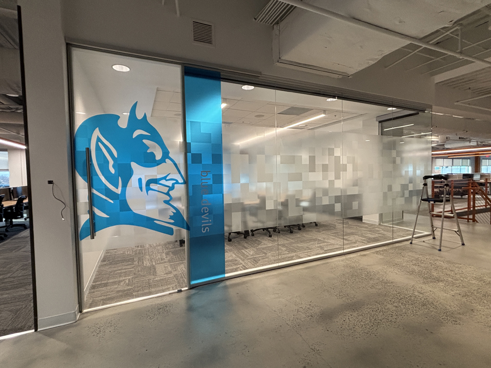Window Graphics in Winston-Salem, NC designed and installed to enhance company branding