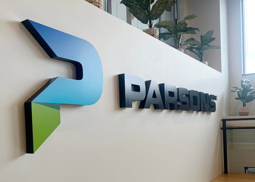 Sign Maker in Columbia, MD designed and installed custom wall signage for offices