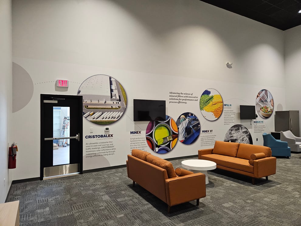 Sign Company in Rockville, MD designed and installed corporate interior signs and branded displays