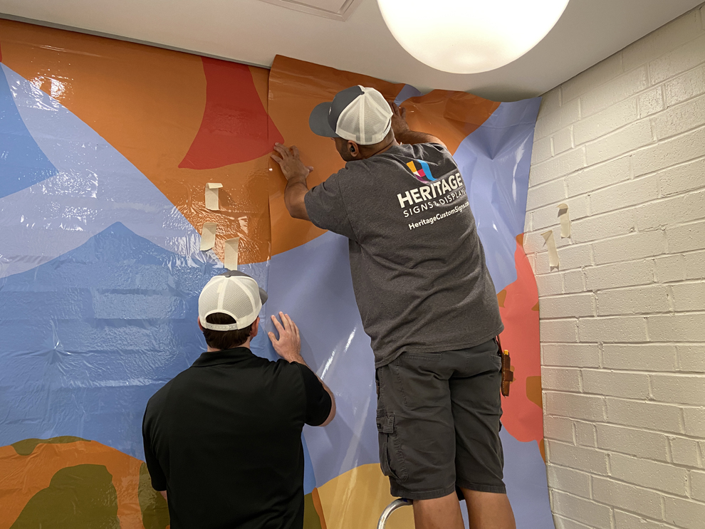 Wall graphics and sign installation for office environments in Fairfax, VA