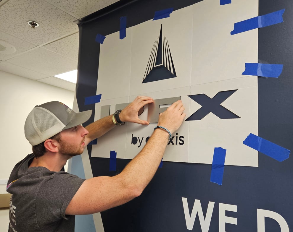 Corporate sign installation with branded displays in Norfolk, VA